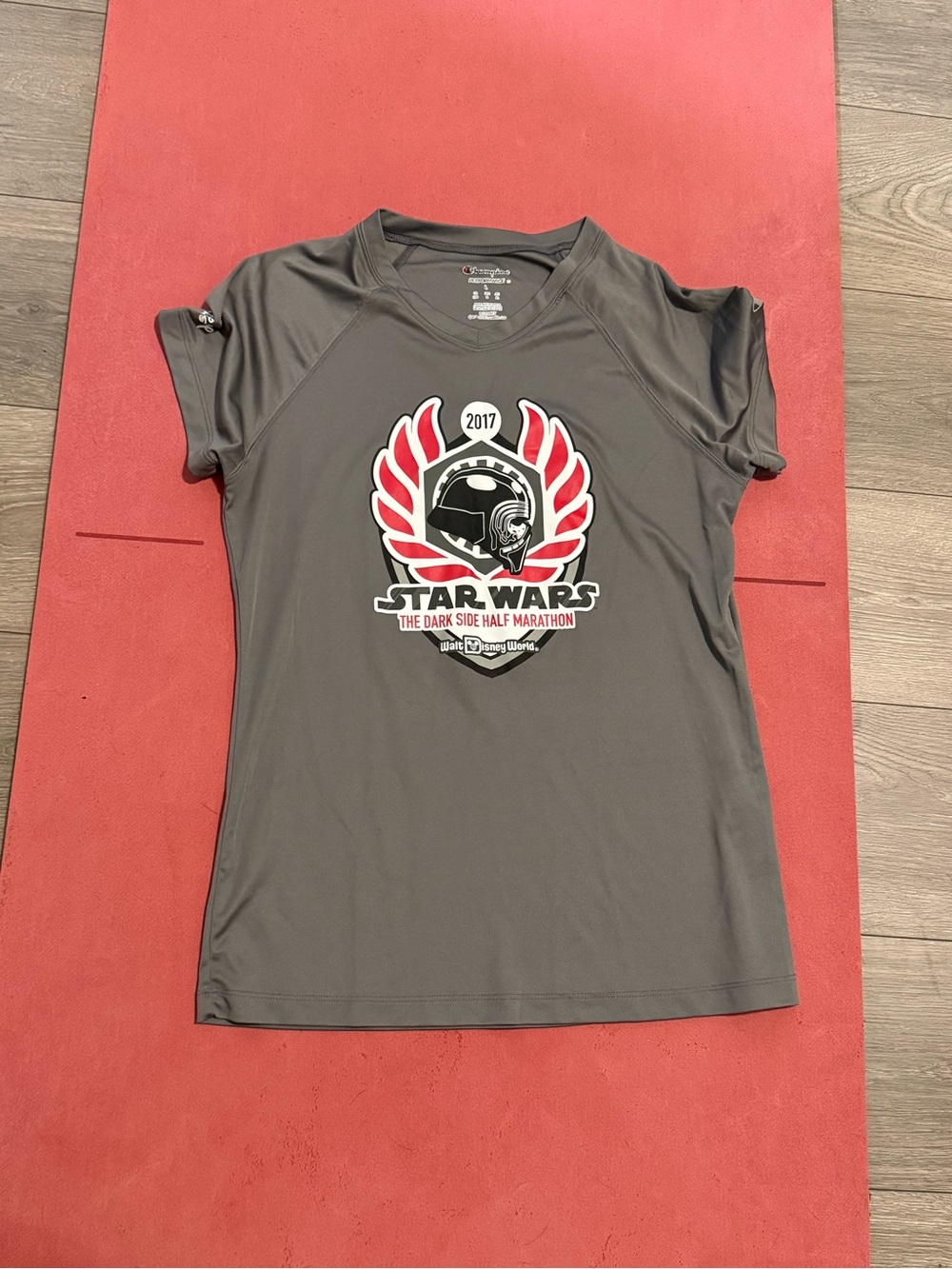 2017 Champion Women’s Gray Star Wars 'The Dark Side Half Marathon' Graphic Tee